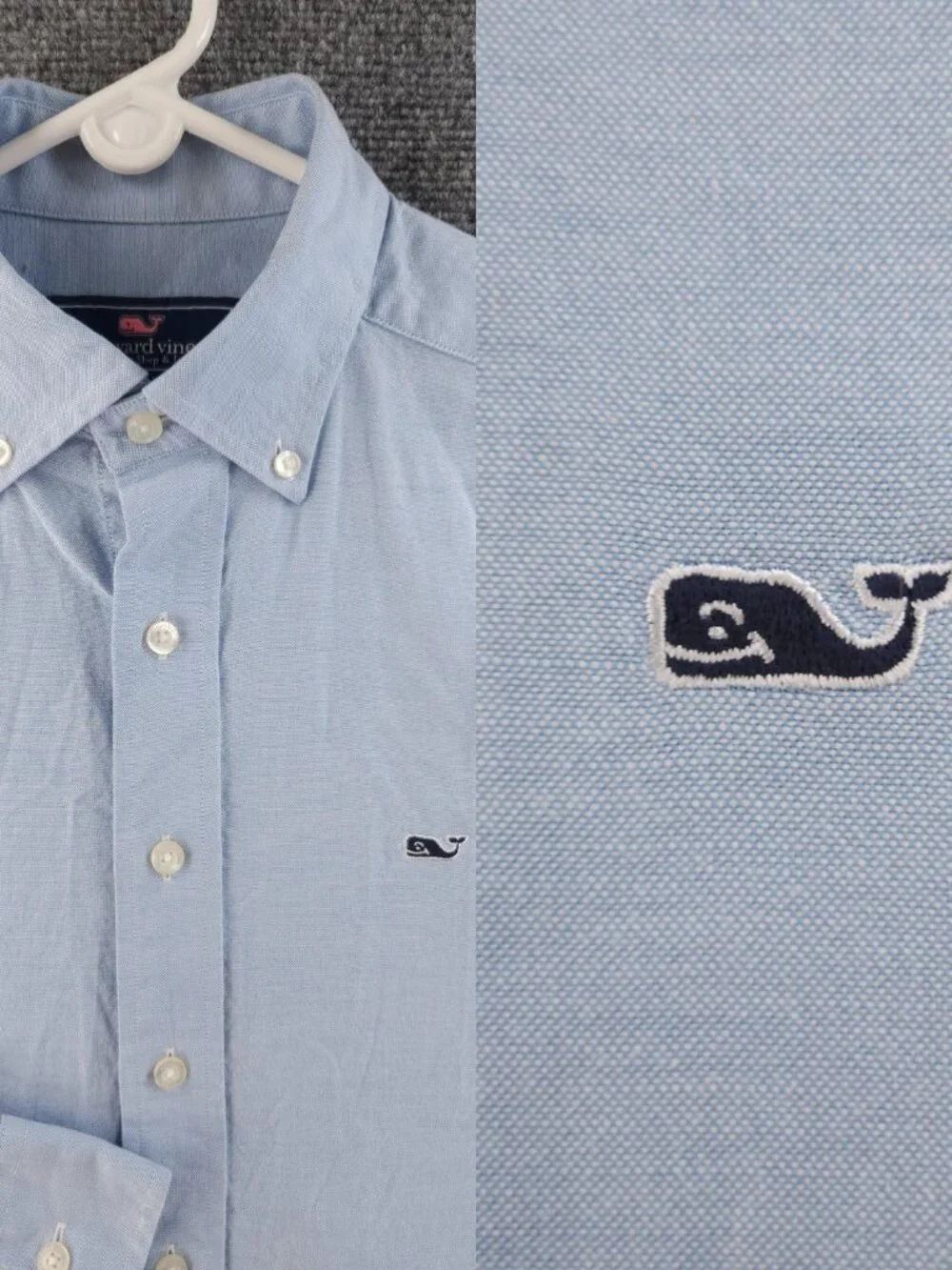 Vineyard Vines Oxford All Cotton XS Button-Down Whale OCBD Blue Long Sleeve Men